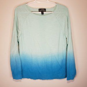 Lauren by RL Turquoise and Green Dip Dye Sweater